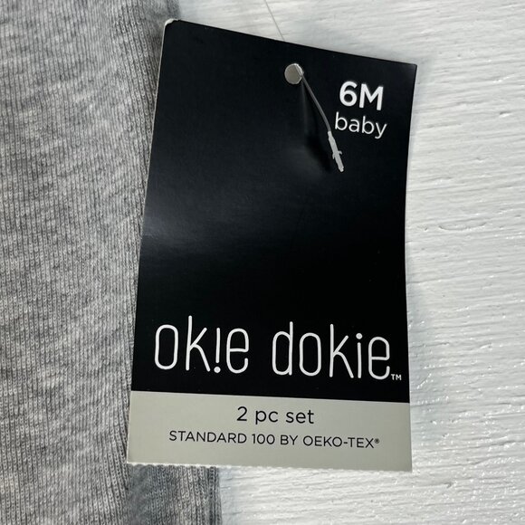 Okie Dokie Baby Sleeveless Bodysuit My First Chomper Shark Gray Size 6 Months Ne - Picture 5 of 6